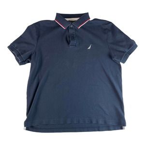 Nautica Navy Blue Short Sleeve Pullover Polo